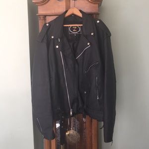 Men’s Black Leather Biker Jacket
